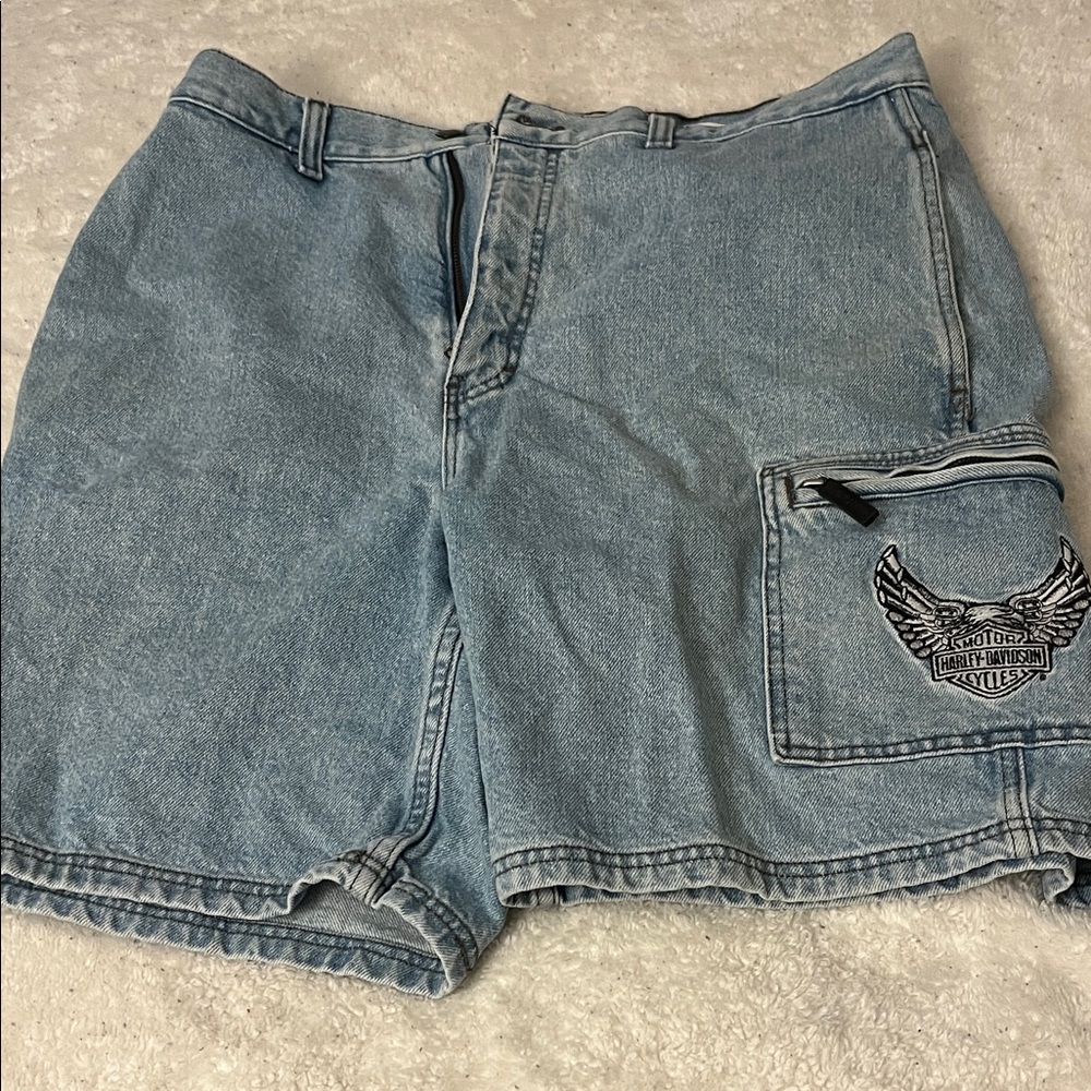 Harley-Davidson mens Blue Jean Shorts